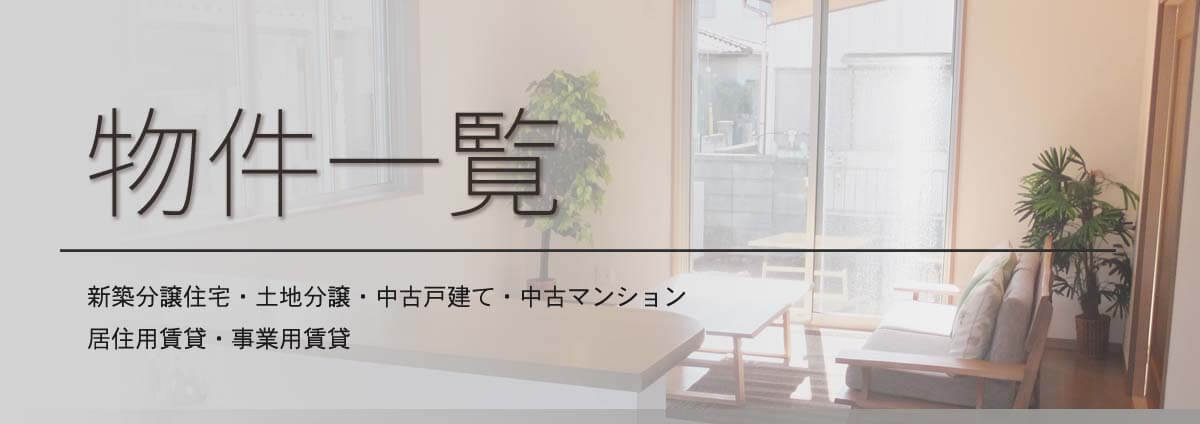 物件一覧　新築分譲・土地分譲・中古戸建て・中古マンション・居住用賃貸・事業用賃貸