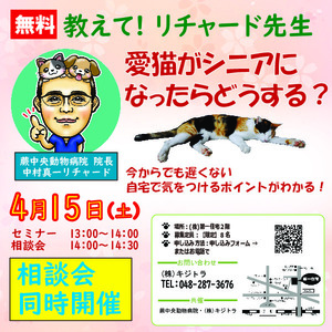 4/15猫セミナーのお知らせ